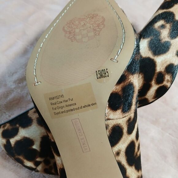 Vince Camuto Brown and Black Heels with Animal Print - Picture 7 of 9